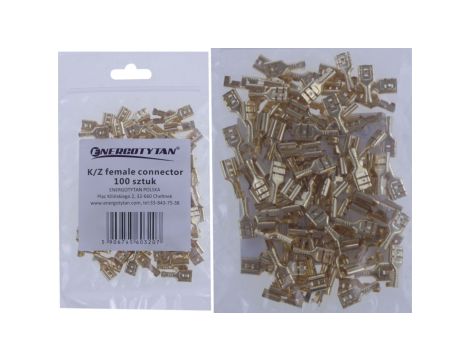 Nasuwka konektorowa 6,3-2,5 / konektor żeński KZ-6,3 /100 sztuk