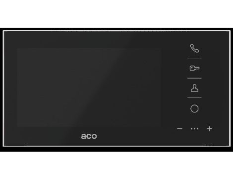 Wideomonitor cyfrowy, głośnomówiący ze szklanym frontem i kolorowym wyświetlaczem 7 INS-MP7 BK