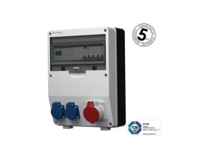 Rozdzielnica budowlana z licznikiem 3F Siemens pTD-S/FI 16A 2x230V gniazda Mennekes Schuko Doktorvolt 4784