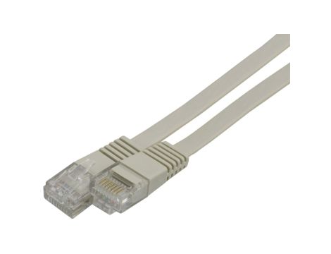 Patchcord UTP kat.6 kabel sieciowy LAN 2x RJ45 płaski szary 15m NEKU