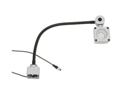 Oświetlenie LED na gęsiej szyi 500x80mm białe światło 9W 5000lx 5000K 24V DC złącze M12 4pin 3m IP67 EB800120