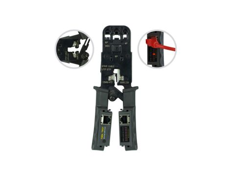 Zaciskarka wtyków modul. 8p,6p,4p z testerem RJ45 UTP/STP NEKU