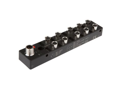 Moduł logiczny 27x150x31mm AND 2x5fold 10-30V DC -30-85 stC złącze M8 żeńskie 3-pinowe złącze M12 męskie 5-pinowe IP67 VL31011A