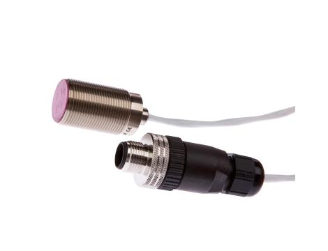 Czujnik indukcyjny M18x1 dł 30mm zabudowany Sn: 5mm 0 - 230C PNP NO złącze M12 3 m IP50 IB186050