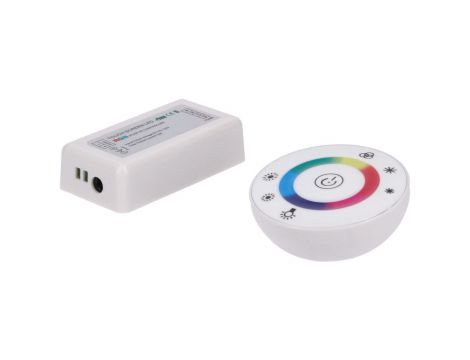 Sterownik LED RGB 3x6A okrągły RF biały 12-24V Prescot
