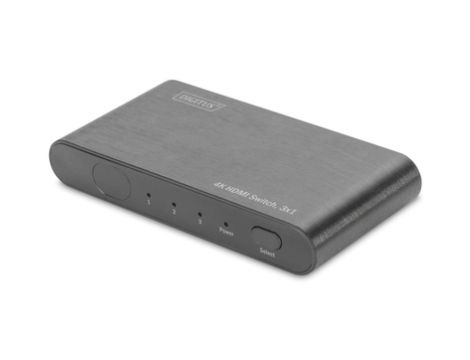 Przełącznik/Switch HDMI 3-portowy 4K 60Hz UHD 3D HDR, HDCP 2.2 audio DS-45316