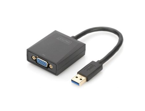 Adapter graficzny VGA 1080p FHD na USB 3.0 aluminiowy czarny DA-70840