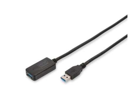 Kabel przedłużający USB 3.0 SuperSpeed Typ USB A/USB A M/Ż aktywny czarny 5m DA-73104