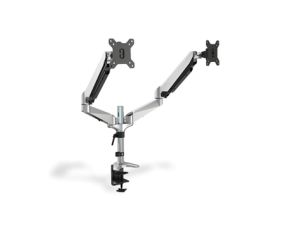 Ramię biurkowe podwójne z zaciskiem, regulowany, 2xLCD, max. 27, max. 8kg, uchylno-obrotowe 360 DA-90353