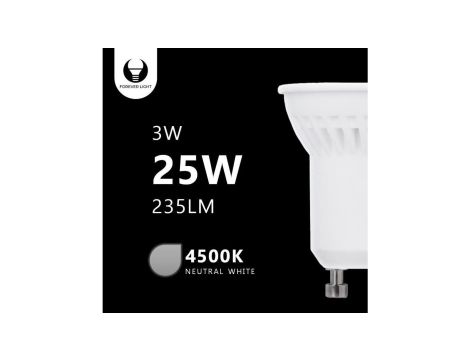 Żarówka LED GU10 MR11 3W 230V 4500K 230lm ceramiczna Forever Light