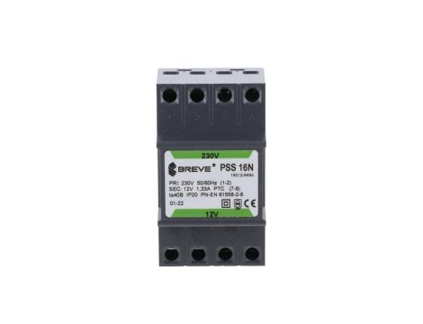 Transformator 1-fazowy modułowy bezpieczeństwa PSS 16N 230/ 12V 1,33A, na szynę DIN, IP20, Ta 40, 16012-9894
