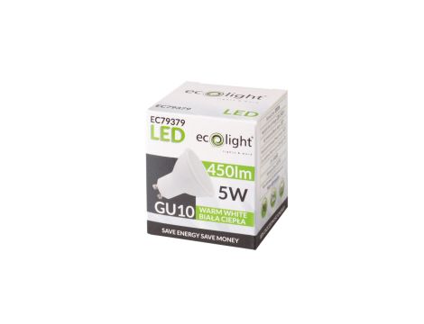 Żarówka LED GU10 5W 400lm 3000K Barwa Ciepła 120 stopni EC79379
