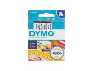 Taśma do drukarek D1 6mm x 7m czarny/biały S0720780