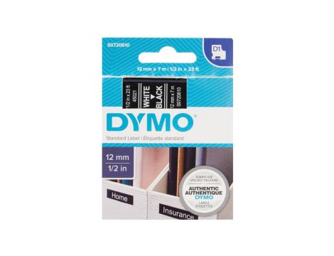 Taśma do drukarek D1 12mm x 7m biały/czarny S0720610