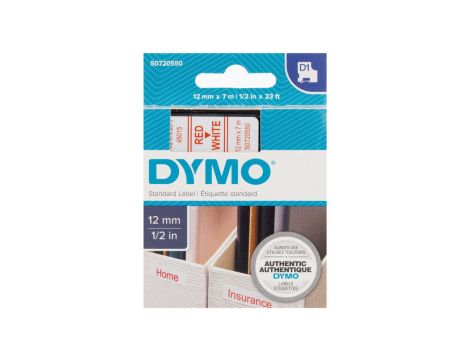 Taśma do drukarek D1 12mm x 7m czerwony/biały S0720550