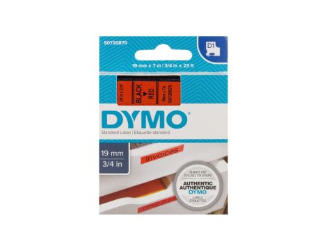Taśma do drukarek D1 19mm x 7m czarny/czerwony S0720870