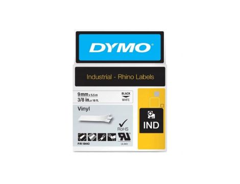 Taśma winylowa do drukarek 9mm x 5,5m z klejem biała S0718580 18443