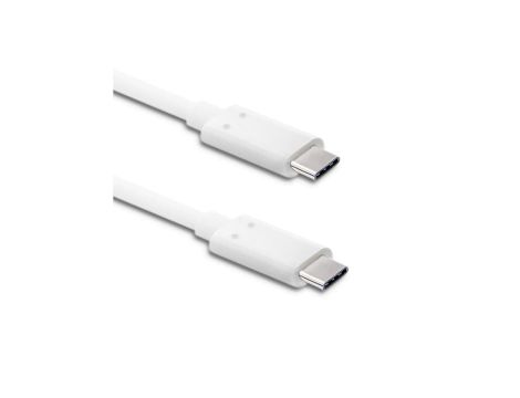 Qoltec Kabel USB 3.1 typ C męski USB 3.1 typ C męski 1m Biały
