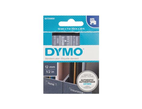Taśma do drukarek D1 12mm x 7m biały/przezroczysty S0720600