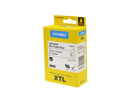 Opaski laminowane do drukarek XTL 21x39mm czarny na białym 1868705 /150szt./