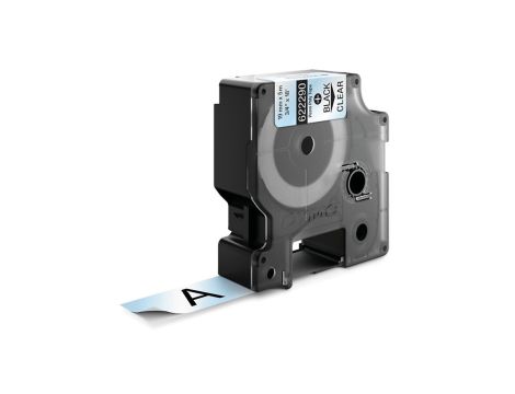 Taśma poliestrowa trwała do drukarek 19mm x 5,5m czarna na przezroczystym 622290