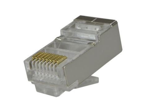 Wtyk modularny RJ45 8P8C kat.5e ekranowany FTP drut NEKU /woreczek 100szt./
