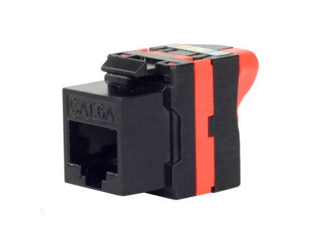 Moduł keystone RJ45 UTP kat.6A nieekranowany przekręcany czarny NEKU