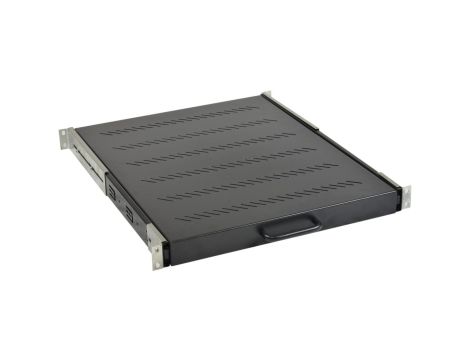 Półka wysuwana do szafy RACK 19 cali 1U 550mm z uchwytem grafit NEKU