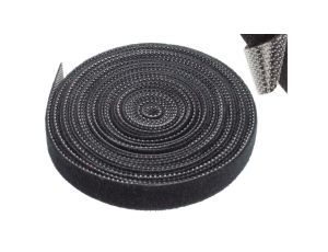 Taśma rzepowa 10mm 5m czarna Back to Back NEKU