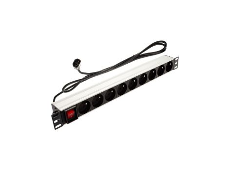 Listwa zasilająca RACK 19 cali 1U 9 gniazd z wtykiem C14 i wyłącznikiem NEKU /1,8m/