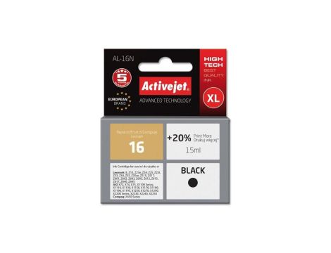 Tusz Activejet AL-16N (zamiennik Lexmark 16 10N0016 Supreme 15 ml czarny)