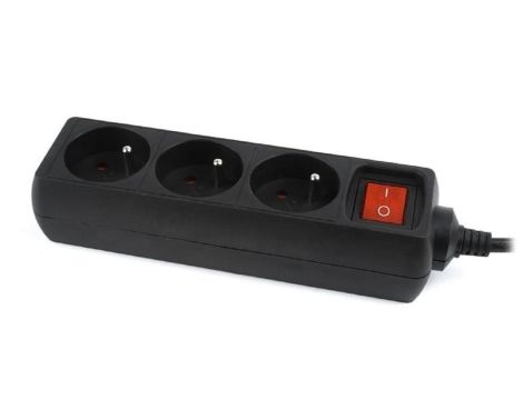 Listwa zasilająca ENERGENIE EG-PSU3F-01 (3 x Typ E 10 A 0,6m kolor czarny)