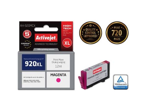 Tusz Activejet AH-920MCX (zamiennik HP 920XL CD973AE Premium 12 ml czerwony)