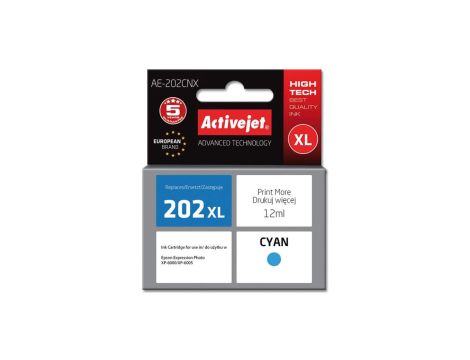 Tusz Activejet AE-202CNX (zamiennik Epson 202XL H24010 Supreme 12 ml niebieski)