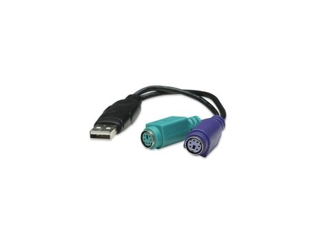 Konwerter Adapter USB na 2x PS/2 Klawiatura Mysz Manhattan
