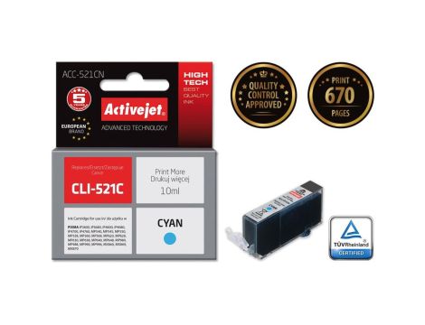 Tusz Activejet ACC-521CN (zamiennik Canon CLI-521C Supreme 10 ml niebieski)