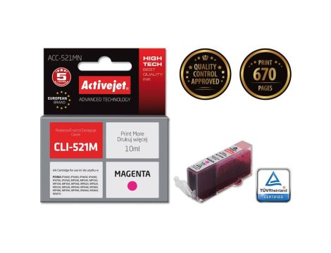 Tusz Activejet ACC-521MN (zamiennik Canon CLI-521M Supreme 10 ml czerwony)