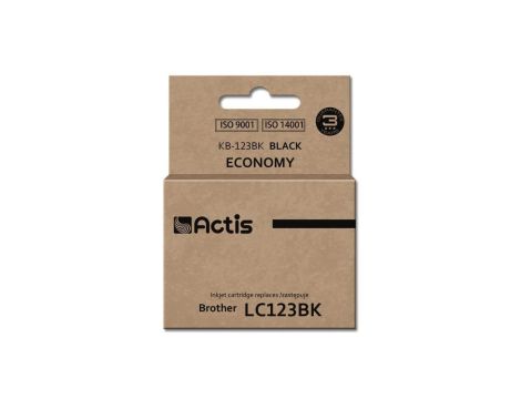 Tusz ACTIS KB-123Bk (zamiennik Brother LC123BK/LC121BK Standard 15 ml czarny)