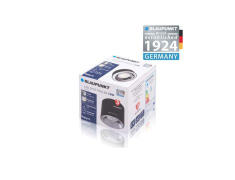 Blaupunkt Lampa LED natynkowa Spot Roller 10W czarny barwa ciepła, BLAUPUNKT-DLB10WW