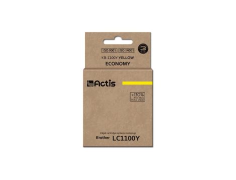 Tusz ACTIS KB-1100Y (zamiennik Brother LC1100Y/980Y Standard 19 ml żółty)