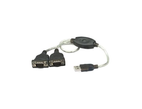 Konwerter Adapter USB na 2x RS232/COM/DB9 Kabel 45cm