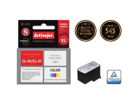 Tusz Activejet AC-41R (zamiennik Canon CL-41 Premium 18 ml kolor)