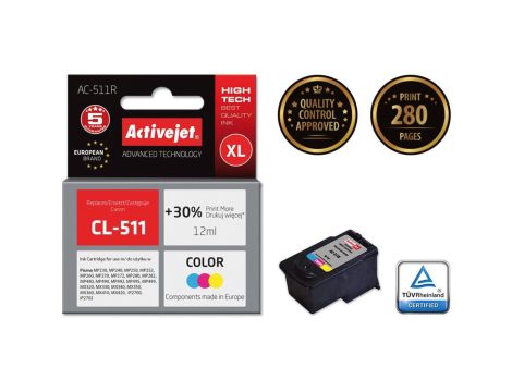 Tusz Activejet AC-511R (zamiennik Canon CL-511 Premium 12 ml kolor)