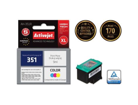 Tusz Activejet AH-351R (zamiennik HP 351 CB337EE Premium 9 ml kolor)