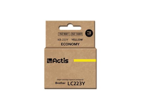 Tusz ACTIS KB-223Y (zamiennik Brother LC223Y Standard 10 ml żółty)