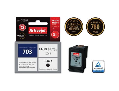 Tusz Activejet AH-703BR (zamiennik HP 703 CD887AE Premium 20 ml czarny)