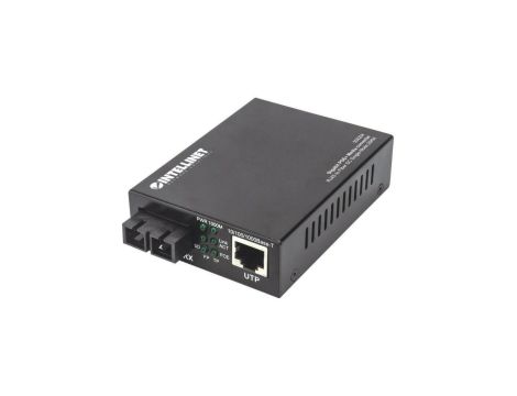 Media Konwerter GB PoE+ 1000Base-T RJ45 na 1000Base-LX SC SM