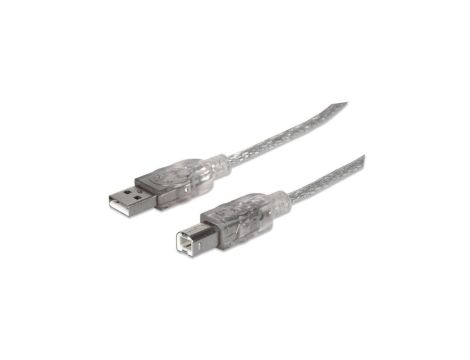 Kabel USB 2.0 AM-BM 5m do Drukarki Srebrny Ekranowany