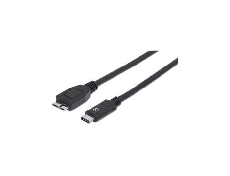 Kabel USB C-Microb M/M 1,0M USB3.1 Superspeed+ Czarny 353397