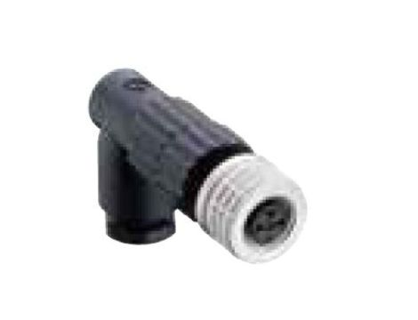 Gniazdo kablowe kątowe M8 żeńskie odciążenie przez klatkę zaciskową 4-pinowe ELWIKA 4008 V